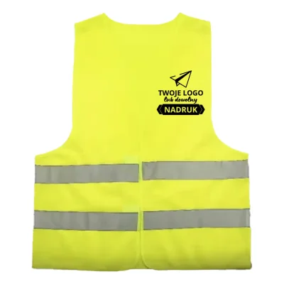 Kamizelka odblaskowa z nadrukiem na plecach - żółta